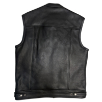 KAROZAN Veste sans manches unisexe en cuir noir style motard, respirante, coupe-vent, toutes saisons, logo personnalisable sur le devant