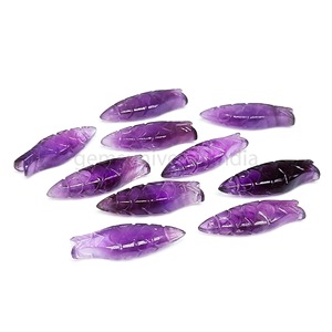 Colgante de Gema de Amatista Púrpura Natural Tallado a Mano en Forma de Pez de 25mm, Piedra Suelta, Precio al por Mayor para Fabricación de Joyería a Granel - Product Image 6