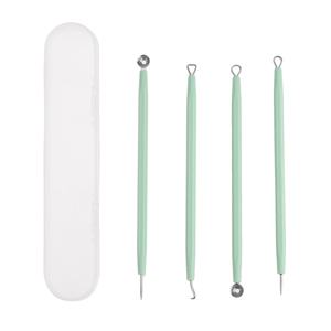 4-Piece New <b>Blackhead</b> <b>Extractor</b> Set Stainless Steel Vacuum Remover Plastic Handle Pointed Tip Acne Comedone Beauty Personal Care - Product Image 1