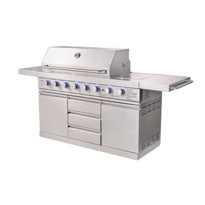 Griglia BBQ da Esterno a 8 Bruciatori in Acciaio Inox 304 per Alimenti, Accensione Elettronica con Ruote Universali, Grande per Uso Esterno - Product Image 6