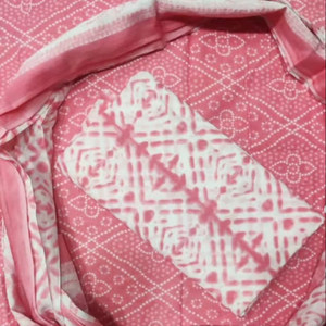 Tissu en coton imprimé à la main non coupé pour Salwar Kameez, matière pour robe imprimée Salwar Kameez - Product Image 1