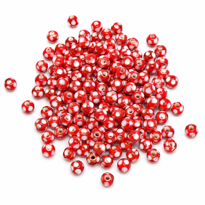 Cuentas Redondas Sueltas de 8mm de Color Rojo Skunk Premium para la Elaboración de Joyas, Pulseras, Collares y Manualidades - Product Image 1