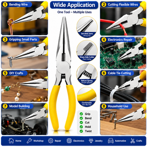 Precision Needle Nose Pliers Side <b>Cutter</b> Spring Loaded Custom Logo Carbon Steel Hand Tool Wholesale Manufacturer - Product Image 4