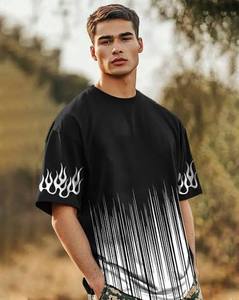 เสื้อยืดแขนกุดคอวีสีดำสำหรับผู้ชาย ผ้าแฟลนเนล 100% คอตตอน ลายพิมพ์เปลวไฟ สไตล์วินเทจ เป็นมิตรกับสิ่งแวดล้อม สไตล์สตรีทลำลอง ใส่สบาย ระบายอากาศได้ดี เหมาะสำหรับฤดูร้อน - Product Image 1