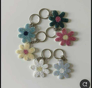 Seed Beaded Keychain Lightweight <b>Keyring</b> Handcrafted <b>Charm</b> For Keys Bag Gift Ethnic Key Holder Statement Piece - Product Image 2