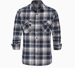 เสื้อเชิ้ตแขนยาวลายสก็อตผ้าฝ้ายสำหรับผู้ชาย เสื้อเชิ้ตลายตารางลำลองสำหรับฤดูใบไม้ร่วง ปกคอปก แขนยาว ระบายอากาศได้ดี - Product Image 3