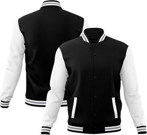 100% Polyester Customized Varsity <b>Jacket</b> Long Sleeves Breathable <b>Waterproof</b> Quick Dry Knitted Front Customized Color Spring - Product Image 4