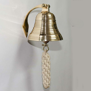 Cloche murale en laiton plaqué or, style nautique, sonnette décorative pour porte, style marin, décoration intérieure, cadeau, prix d'usine en gros à prix réduit - Product Image 1