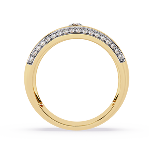 Anillos de oro macizo de 14k para mujer con diamantes de corte redondo de diseño único, para regalo, compromiso, aniversario, boda - Product Image 4