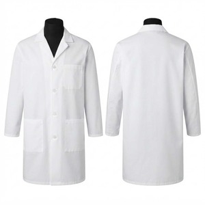 Blouse de laboratoire classique blanche premium Blackhardson, tissu polycoton 190 GSM, manches longues, trois poches, logo personnalisé - Product Image 1