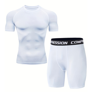 Customizable Stretch Fabric Moisture-Wicking Breathable High-Elasticity Quick-Dry <b>Base</b> <b>Layer</b> Set For Sport & Fitness Activities - Product Image 1