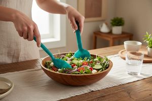 Bol à salade en résine artistique avec texture marbrée élégante pour la restauration à domicile haut de gamme, les buffets d'hôtel, les restaurants et les services de traiteur - Product Image 4