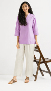 Women's <b>White</b> Wide Leg 100% Cotton High Waist Straight <b>Palazzo</b> <b>Pants</b> Formal Summer Regular Fit Solid Eco-Friendly - Product Image 4