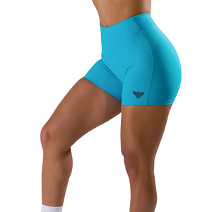 Shorts de yoga et de sport pour femmes, taille haute, moulants, décontractés, respirants, séchage rapide, effet froncé, extensibles, vêtements de sport, logo personnalisé OEM ODM - Product Image 6