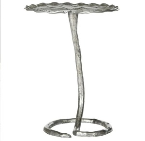 Mesa de centro moderna hecha a mano con tapa de hoja y base curva, estilo rústico industrial, muebles para sala de estar - Product Image 3