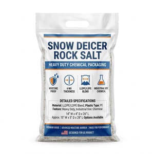 Bolsas de Sal Marina de LDPE de Fondo Cuadrado, Impresas con Grabado Personalizado, Resistentes |   Empaque de Sal Descongelante para Nieve con Cierre Hermético a Prueba de Humedad |   OEM - Product Image 1