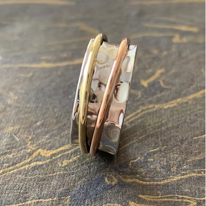 Wide Band 925 <b>Silver</b> <b>Spinner</b> <b>Ring</b> (6.2 Grams) With Customized Design for Unisex Daily Wear Best For Gifts - Product Image 2