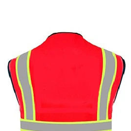 Gilet de sécurité noir réfléchissant orange personnalisé, haute visibilité classe 2, avec logo d'entreprise, poches, boutons côtelés, UPF 35, séchage rapide - Product Image 3