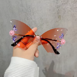 Lunettes de soleil de luxe tendance 2024, forme papillon, sans monture, UV400, pour femmes, confortables pour une utilisation en extérieur - Product Image 2