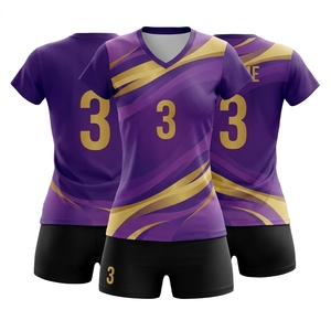 Wholesale Printed Customizable Men's Volleyball Uniform Quick Dry Mesh Breathable Jersey and Shorts <b>Set</b> for Competitive Sports - Product Image 1