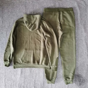 Ensemble de survêtement unisexe, sweat-shirt à capuche et pantalon de jogging, couleur unie, coupe régulière, longueur intégrale, vêtements d'automne, 100% coton respirant - Product Image 1