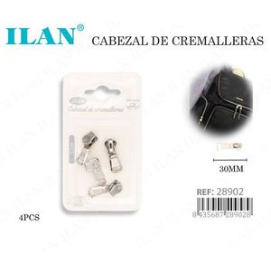 Glissières à fermeture éclair Ilan 30 mm en métal pour sacs et porte-monnaie, 4 pièces - Product Image 3