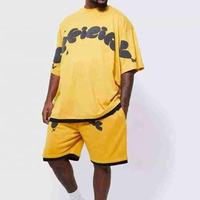 Grosir Setelan Dua Potong Kaos Lengan Pendek Kasual Pria Musim Panas Tren Fashion Atasan Celana Pendek