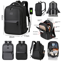 Mochila Moderna Unisex Impermeable para Portátil Bagnex de 30L, Oxford, Anti-Robo, con Puerto USB, Ligera, para Oficina, Escuela y Trabajo