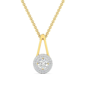 Collar con Colgante de Halo Redondo de Moissanita, Tono Dorado, Solitario Brillante, Joyería Fina de Lujo, Regalo para Mujer - Product Image 2