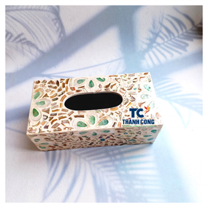 Boîte à mouchoirs en nacre, décoration d'intérieur de luxe, boîte à mouchoirs en nacre, Vietnam, approvisionnement direct d'usine - Product Image 1