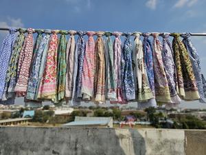 Pareo de algodón con estampado floral de hojas, hecho a mano, para playa, estilo bohemio, ligero, para verano, proveedor mayorista - Product Image 5