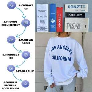 เสื้อสเวตเตอร์คอวีทรงโอเวอร์ไซส์สีขาวสำหรับผู้หญิง ตกแต่งด้วยลายปัก Los Angeles California พิมพ์ลายด้านหลัง แขนยาว ผ้าฝ้ายถัก สำหรับฤดูใบไม้ร่วง - Product Image 6
