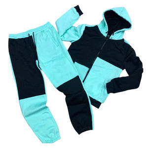 ชุดวอร์มออกกำลังกายแบบสั่งทำพิเศษ รุ่น 500 สำหรับผู้ชาย ตัดเย็บอย่างดี ผ้าหนา ตกแต่งด้วยผ้าแบบหลายชิ้น ชุดเสื้อฮู้ดและกางเกงวอร์ม - Product Image 5