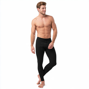 <b>Men's</b> Solid High Quality Compression Leggings <b>Base</b> <b>Layer</b> Knitted Seamless Quick Dry Breathable Elastic Waist Workout Fitness - Product Image 4