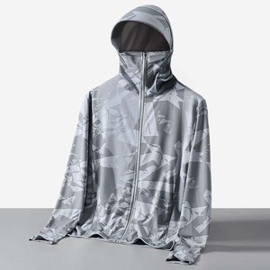 Veste de pêche à capuche anti-UV UPF 50 à imprimé géométrique personnalisé, en polyester sublimé, fermeture éclair, manches longues, vêtements d'extérieur - Product Image 3