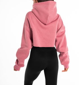 Women Cropped Hoodie <b>Long</b> <b>Sleeve</b> Pullover Sweatshirt <b>Top</b> Tial Soft Warm Comfortable Hooded Casual Streetwear Clothing Stylish - Product Image 3