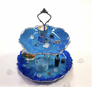 Support à gâteau de luxe en résine fait main, 3 pièces, écologique, pour présentation de desserts, mariage, anniversaire, pâtisserie, événement, décoration, traiteur - Product Image 5