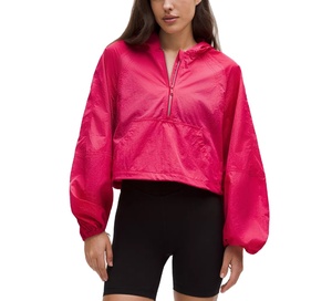 Séchage rapide respirant à capuche vêtements de sport fermeture éclair coupe-vent veste courte pour les femmes en plein air course Fitness manches longues porter veste - Product Image 1