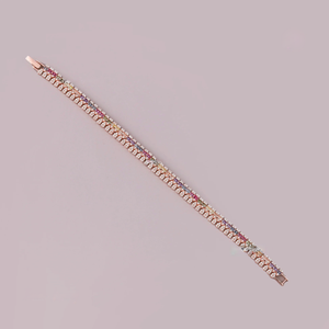Bracelet tennis classique en argent sterling 925 plaqué or rose KIVORA avec moissanite pour femme, idéal pour les fêtes et les mariages - Product Image 2