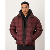 Veste d'hiver pour homme en PU recyclé de qualité supérieure, doublure chaude en coton, rembourrage en coton, veste matelassée hybride réversible, fermeture éclair brodée sur le devant