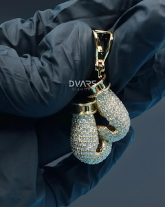 Colgante de Guantes de Boxeo con Diseño Hip Hop para Hombre, Totalmente Cubierto de Diamantes de Imitación VVS, Colgante de Guantes de Boxeo de Plata de Ley 925, Colgantes Personalizados - Product Image 4