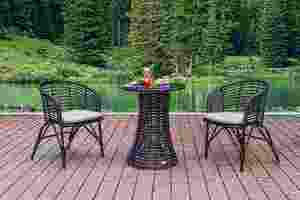 Ensemble de table élégant en bambou tressé pour les espaces de vie en plein air - Product Image 2