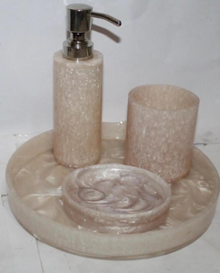 Eco-Friendly Handmade Resin Bathroom Accessories Set Includes Soap Dispenser <b>Toothbrush</b> Stand Vanity Tray Christmas - Product Image 5