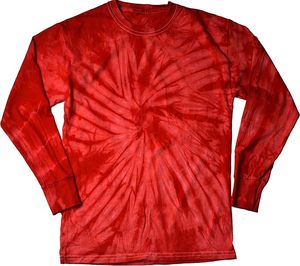 เสื้อยืดแขนยาวผ้าฝ้ายมัดย้อมเสื้อเชิ้ตแขนยาวแบบลำลองสีรุ้งแบบกำหนดเองได้สำหรับ100% - Product Image 5