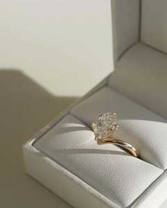 Premium Luxury 2.02CT Oval Cut Diamond Curved Band <b>Ring</b> IGI Certified Lab Grown 14K Solid Gold Unique Design Engagement Wedding - Product Image 6