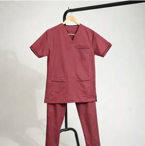 Conjunto de Uniformes Médicos, Blusa con Cuello en V y Camisas, Mezcla de Algodón, Tela Suave y Transpirable, Ropa de Trabajo Unisex para Hospital - Product Image 3