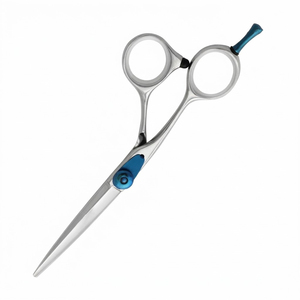 Ciseaux de coiffure professionnels de qualité supérieure en acier inoxydable, cisailles de salon de barbier avec vis réglable bleue - Product Image 3
