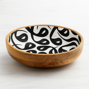 Stylish Handmade Wooden <b>Enamel</b> Printed Serving <b>Bowl</b> For Salad Fruits Soup Snacks Dinnerware Modern Serving <b>Bowl</b> For Kitchenware - Product Image 6