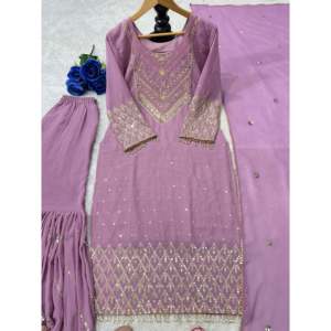 Ensemble de vêtements de soirée pour femmes de créateur avec un magnifique dupatta, haut et bas - Product Image 5