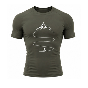 เสื้อยืดบีบรัดกล้ามเนื้อผู้ชาย ระบายอากาศ แห้งเร็ว สำหรับออกกำลังกาย เล่นกีฬา ยืดหยุ่น ใส่สบาย รับผลิตตามสั่ง ขายส่ง ผู้ผลิต OEM - Product Image 2